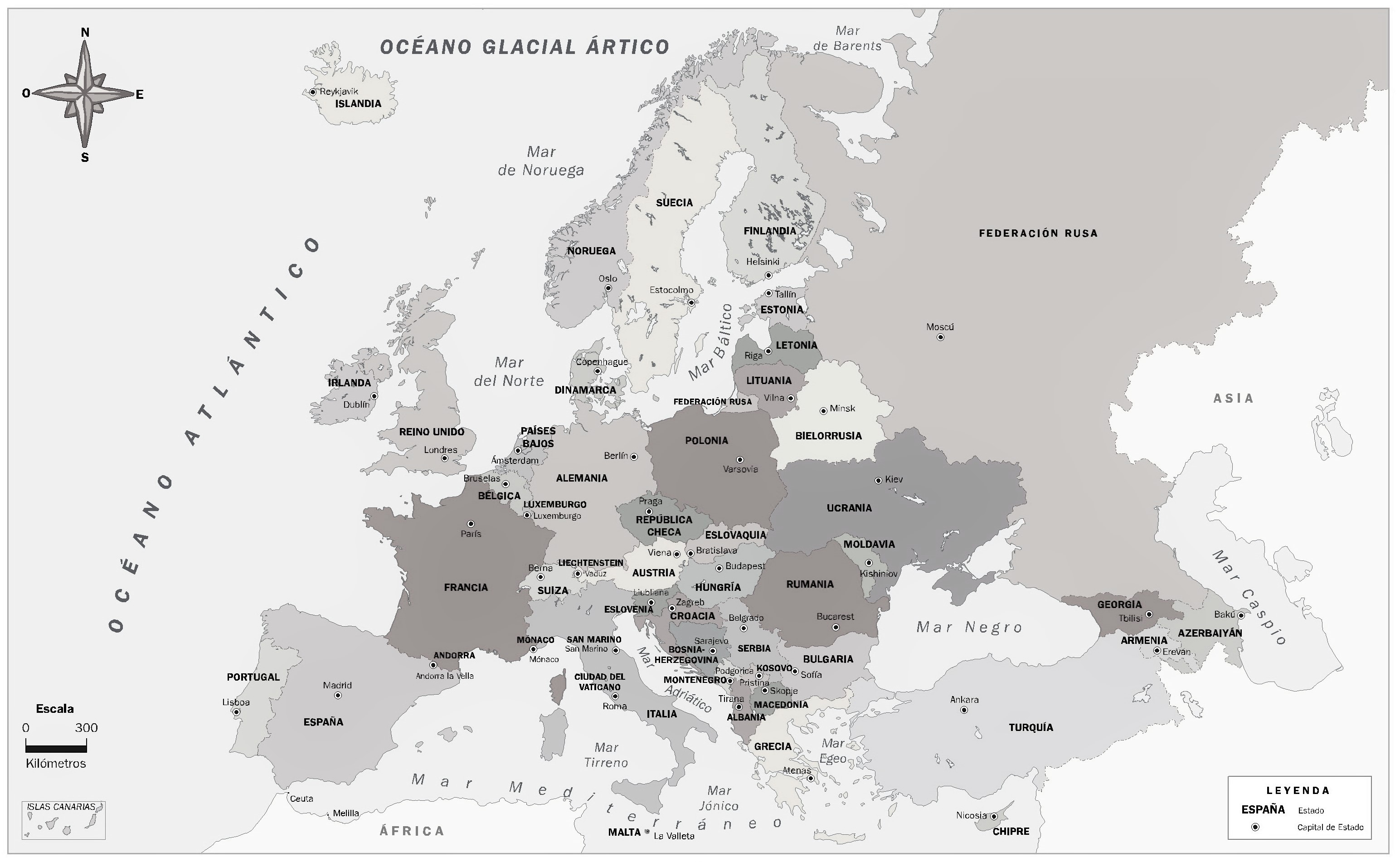 mapa europa politico con nombres