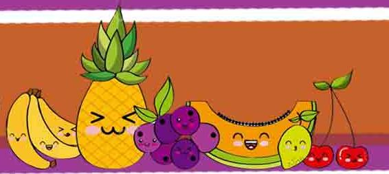 banner frutas kawaii